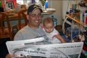 Nora and Darrin ... reading the paper ... May 30, 2008 ...