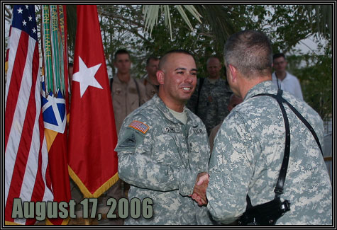 Combat Action Badge ceremony ... August 17, 2006 ... Combat Action Badge ceremony ... August 17, 2006 ...