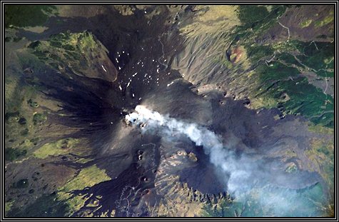 Mount Etna erupts in Italy ... picture taken August 2, 2006 from the International Space Station ... 