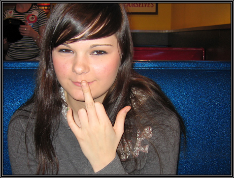 omg ... she gave the camera THE FINGER ... Brittni ... March 2007 ... spring break ...  