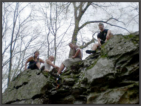 3 men & a gurl on a rock ... David ... April 2007 ... 