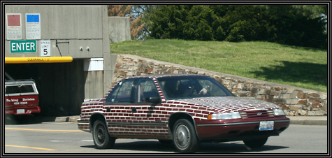 Yeahp ... car painted in a brick pattern ... Carbondale road trip ... April 2007 ...
