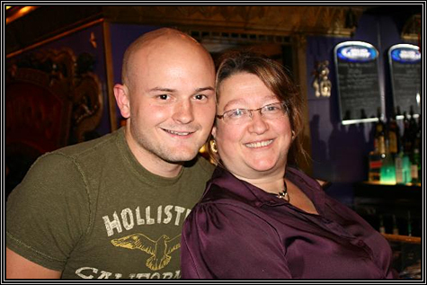 David at the bar ... with Julie ... July 10, 2007 ... Harry Potter midnight premier ... caught on film by NiteLife.org magazine ...   