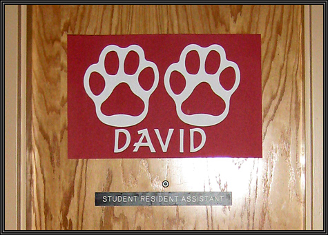 A nice welcome on the door to D's room ... August 2007 ... A nice welcome on the door to D's room ... August 2007 ...