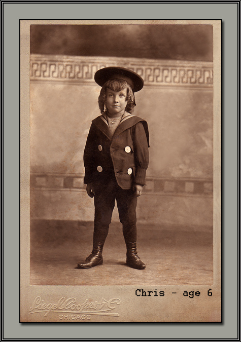 Chris ... age 6 ... I am a direct descendant of Chris' brother Jerome ... Chris ... age 6 ... I am a direct descendant of Chris' brother Jerome ...