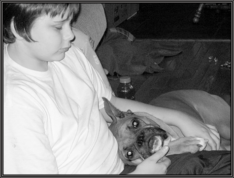 Ben and the new dog ... December 25, 2007 ...