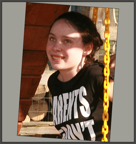Carissa at her Uncle Casey's house ... April 2008 ...