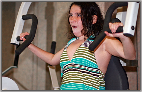 Alexis ... at the fitness facility in the hotel ... May 2008 ...