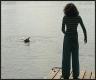 The next morning down at the dock with Carissa ... Lacy would fetch a stick out of the water ... good doggie ... Camp Nawakwa ...