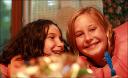 Alexis and Natalie eat dinner ... July 2008 ,,, Camp Nawakwa ...