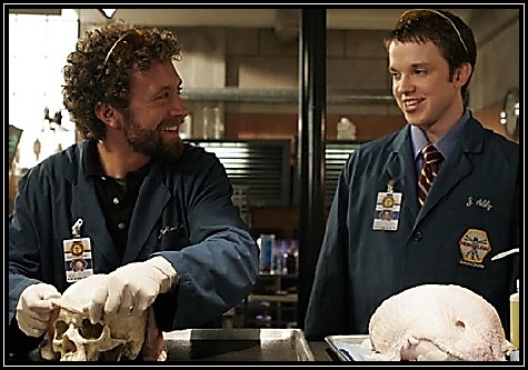 Hodgins and Zack ... king of the lab! Bones ...