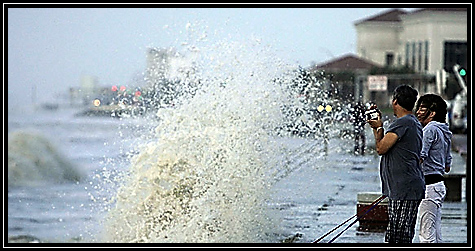 Hurricane Ike's cloud cover is over 900 miles across and the high winds range from 250 600 miles ... here are some of the pre-effects ... Ike's surge pushed whales ashore ... 