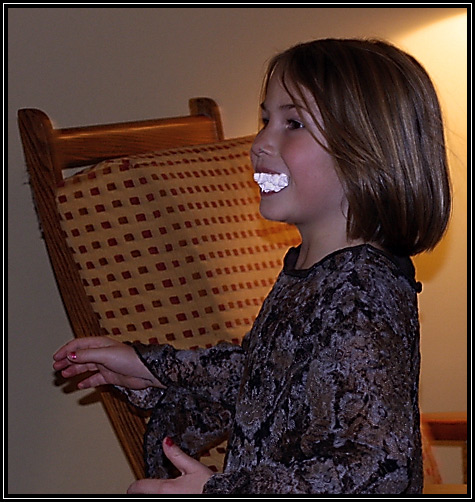 Megan asked for whipped cream in her mouth after William got some placed on his nose ,,, Thanksgiving 2008 ... 