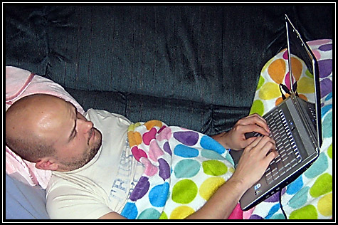 January 10, 2009 ... David and his new laptop ... my house is a little colder than he is used to ... 61 degrees ...